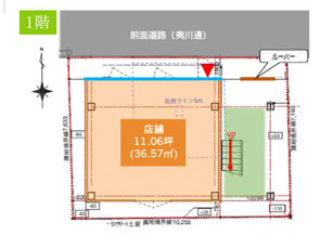 京都市営地下鉄烏丸線　丸太町駅　徒歩3分 （仮称）フィル・パーク京都丸太町　1階平面図